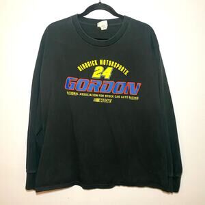 Chase Authentics Jeff Gordon 24 Black Long Sleeve T-Shirt Men's size Large